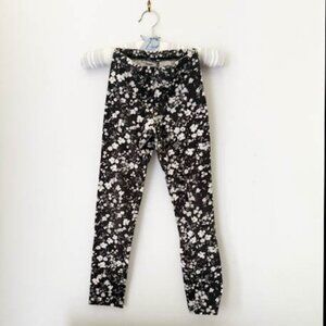 Old Navy Black Floral Print Leggings — Girls Medium (8)
